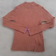 ディスコート　リブ編みハイネックセーター ブラウン　M