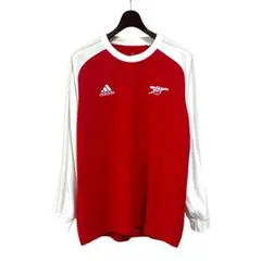 ※O adidas アーセナル 長袖Tシャツ レッド×ホワイト サイズL