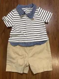 baby GAP ストライプロンパース 12-18ヶ月