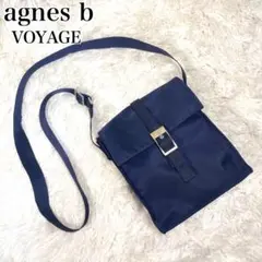 agnes b. VOYAGE ショルダーバッグ ネイビー ナイロン
