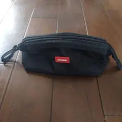 angoo 黒 ダブルファスナー 筆箱　ペンケース　大容量