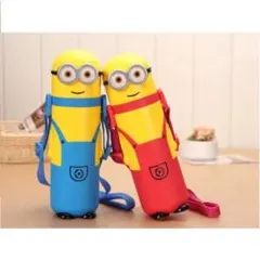 子ども水筒ミニオンズステンレスボトル☆保温、保冷魔法瓶 ストラップ付き、遠足