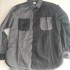 EDWIN 長袖シャツ XL グレー ブラック バイカラー