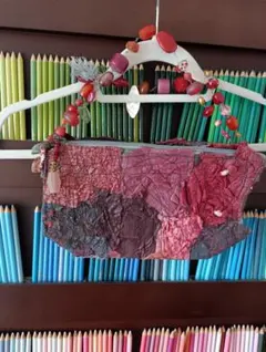 赤系パッチワークポーチ