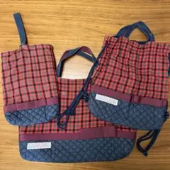 入園入学 3点セット レッスンバッグ 上履き袋 体操服袋 女の子 チェック