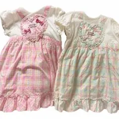 100センチ　クーラクール　coeur a coeur 半袖 ワンピース 2枚のサムネイル