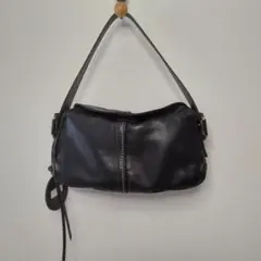 ELITE 黒いレザーのハンドバッグ　日本製 MADE IN JAPAN