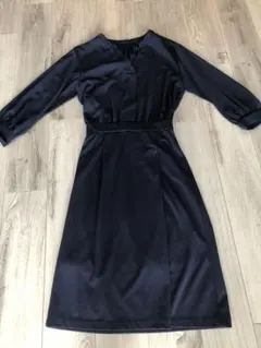 OPAQUE.CLIP ネイビー長袖ワンピース