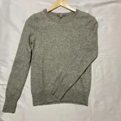 UNIQLO ユニクロ カシミヤ100% クルーネック ニット 長袖 グレー M