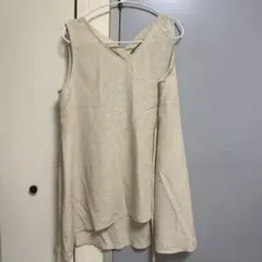 バッククロス ノースリーブ チュニック ベージュのサムネイル