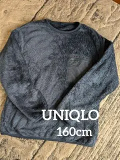 美品【 UNIQLO】キッズ フリースプルオーバー ネイビー 160