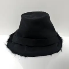 コムデギャルソンオムプリュス× HIZUME ハット 黒 Comme Des Garçons x Hizume ラッフル ワイドブリム ハット | ブラック