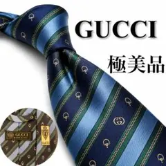 極美品GUCCI ネクタイ ブルー 幾何学模様 総柄 ブラック - メルカリ