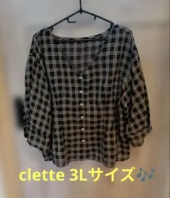 clette クレット 大きいサイズ シアーブラウス 7分丈 3L チェック柄