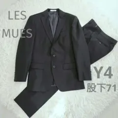 LES MUES アオキ シングル 2つボタン スーツ ブラック 無地 Y4