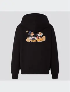 ミッキーマウス フード付きパーカー 黒 ユニクロ M コラボ 子ども服