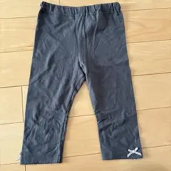 SLAP SLIPリボン付きグレーレギンス 8分丈　120cm