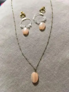 天然石ネックレス イヤリング セット