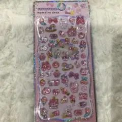 海外正規品　プチドロップステッカー　ねこ　ピンク　ぷっくりシール