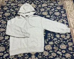 しまむら　ジップパーカー　白杢