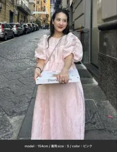 ANDRESD パフスリーブ　ワンピース