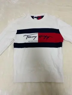 【TOMMY HILFIGER】 フラッグカラーロゴニット(メンズ)