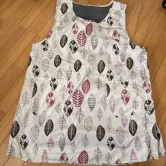 葉柄エプロン ポケット付き ボタン付き