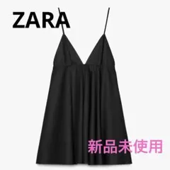 ZARA ブラック ミニ丈スリップワンピース