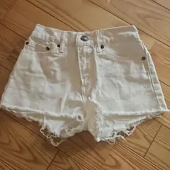 MOUSSY ホワイトデニムショートパンツ S