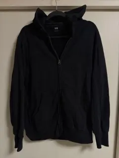 定価3,980円 美品　紐なし　ユニクロ　スエット　フルジップパーカー　黒　L