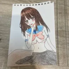 オリジナル　手描き アナログイラスト 女の子