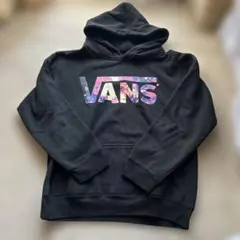 VANS カラフルロゴ ブラックパーカー　レディース　M 黒　フード