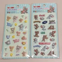 【2枚セット】トムとジェリー プクプクシール 立体シール　ぷくぷくシール