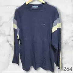 ラスティ ロングTシャツ クルーネック ラグラン ビッグサイズ 3L 紺 街着のサムネイル