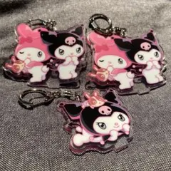マイメロ&クロミちゃん　アクリルキーホルダー　2種　3個セットのサムネイル