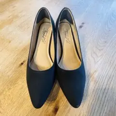 パンプス 24.5cm 黒 ポインテッドトゥ