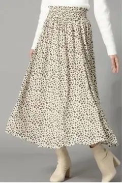 ヒョウ柄　豹柄　ロングスカート　フレアスカート　スカート