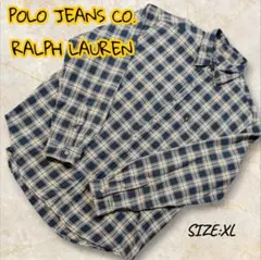 POLO JEANS CO. ネルシャツ XL チェック 美品 ラルフローレン
