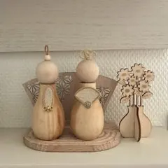 28 ひな祭り　ひな人形　お雛様　ハンドメイド　雛人形　木製　雛飾り