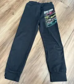 黒ロングパンツ　プラレール