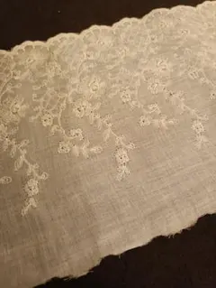 ホワイト 花柄刺繍レース生地 ハンドメイド手芸用
