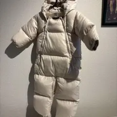 GAP ベージュ フード付きダウンオールインワン