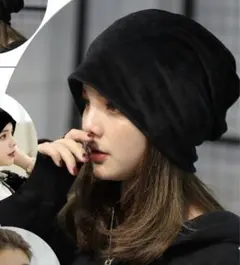 ブラック 黒 ベルベット グレー 男女兼用 ベロア生地 ニット帽 ワッチキャップ