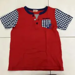 ☆☆ミキハウス　M.H.NAVY 赤チェック柄 Tシャツ 130cm