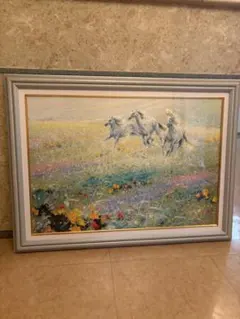 新品】横山真弥 黄色のレインコート みんなでお出かけ 版画 額装 限定