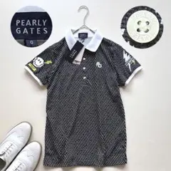 タグ付き✨PEARLY GATES 半袖ポロシャツ イナズマ ワッペン 刺繍 紺