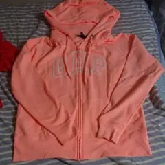 美品 GAP ネオンパーカー 蛍光 M オレンジ