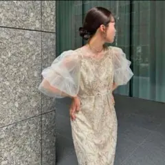 Lerure Fluffy sleeve pencil dress - メルカリ