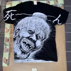 ☆ 黒 ブラック フロント顔 後 ギターやBLUES等のプリントTシャツ 