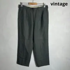 スラックス メンズM ワイド　ユニセックス 古着　グリーン